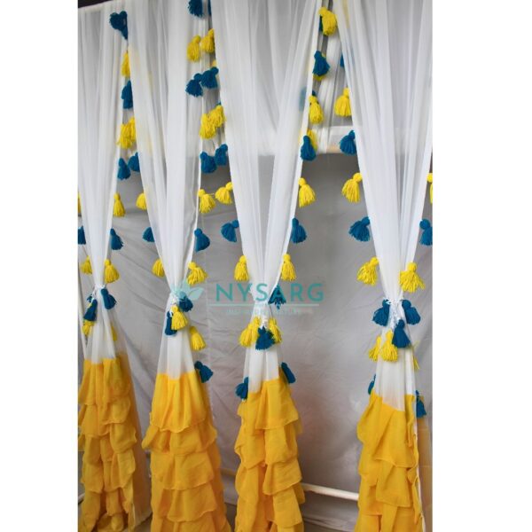 Nysarg Premium Sheer Curtains with Frills & Tassels – 2 curtains | Sheer Layers | See Through / Transparent curtain |Rod Pocket | Elegant Designer Curtain for Window/Door